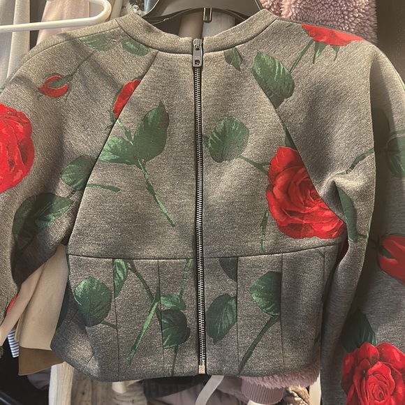 Dolce & Gabbana Rose Bustier Cropped Rose Sweatshirt - Picture 9 of 14